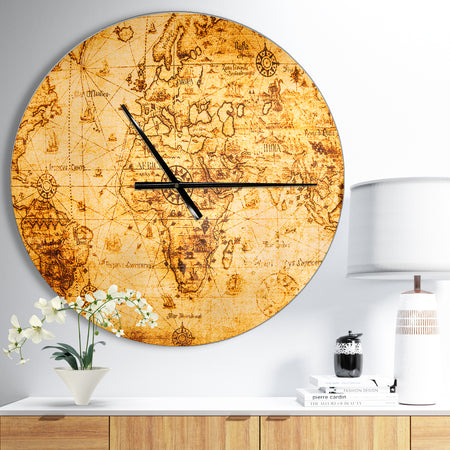 Magnifying Glass on World Map - Oversized Global Wall CLock