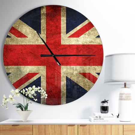 Vintage UK Flag - Oversized Global Wall CLock