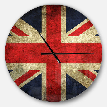 Vintage UK Flag - Oversized Global Wall CLock