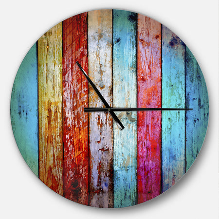 Vintage Wooden Pattern - Oversized Modern Wall CLock