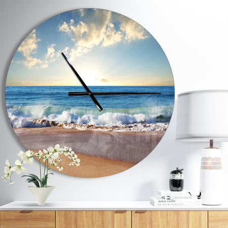 Sea Sunset - Oversized Coastal Wall CLock