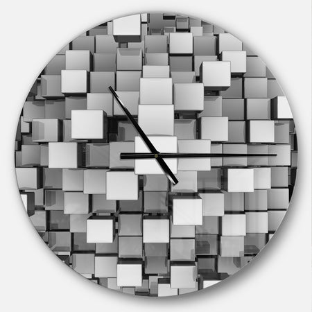 Black and Grey Cubes - Large Modern Wall CLock