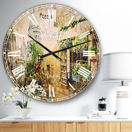 Vintage Parisian Cards - Contemporary Large Wall CLock