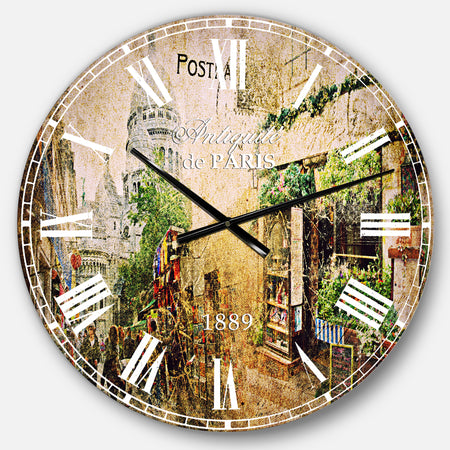 Vintage Parisian Cards - Contemporary Large Wall CLock