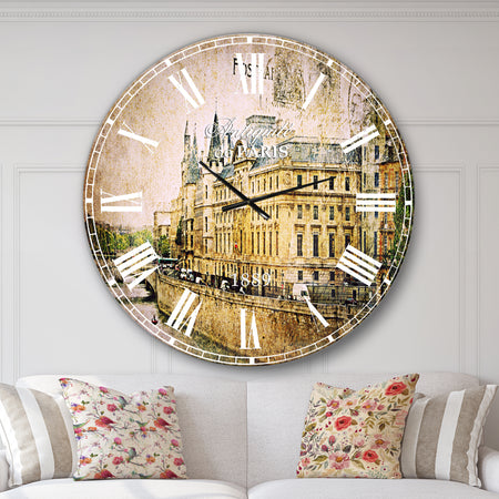 Old Parisian Cards - Abstract Wall CLock
