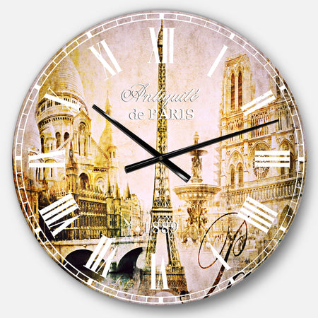 Old Beautiful Paris - Cityscape Digital Oversized Wall CLock