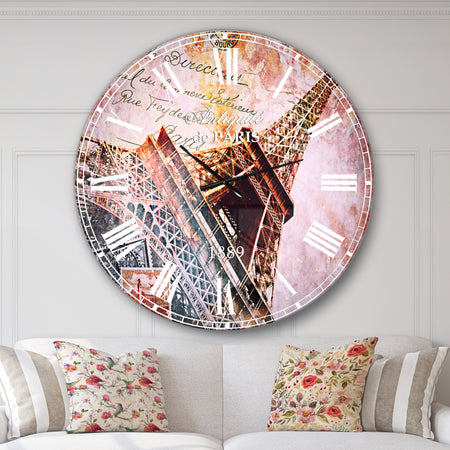 Paris Eiffel TowerParis - Contemporary Large Wall CLock