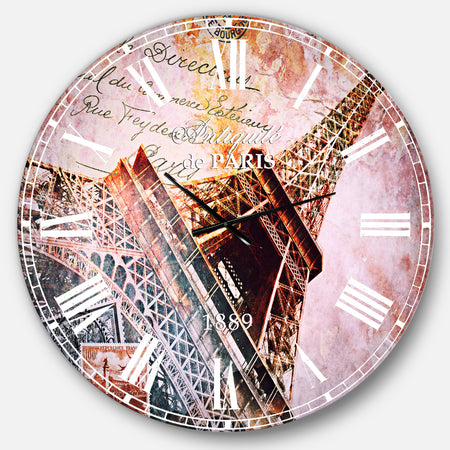 Paris Eiffel TowerParis - Contemporary Large Wall CLock
