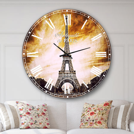 Paris Eiffel Towerin Grey Shade - Landscape Wall CLock