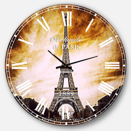 Paris Eiffel Towerin Grey Shade - Landscape Wall CLock