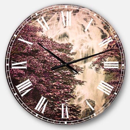 Klonglan Waterfall Floral - Abstract Large Wall CLock