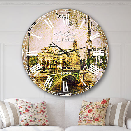 Vintage Paris - Abstract Cityscape Wall CLock