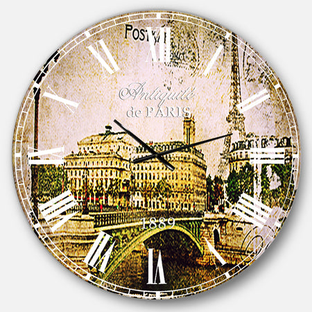 Vintage Paris - Abstract Cityscape Wall CLock
