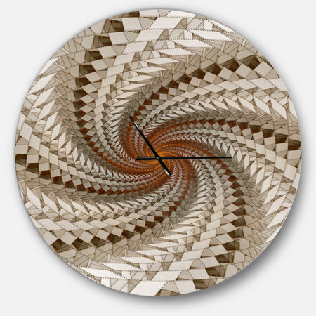 White Fractal Spiral Pattern - Oversized Modern Wall CLock