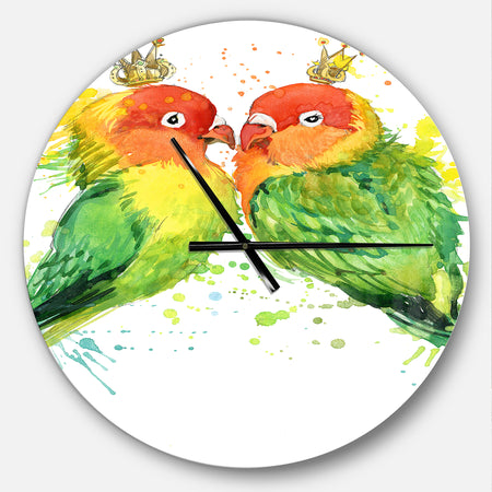 Family Parrots - Oversized Traditional Wall CLock
