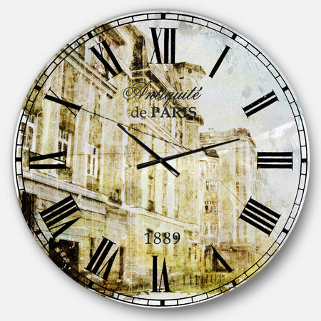 Watercolor Dark Illustration - Cityscape Wall CLock