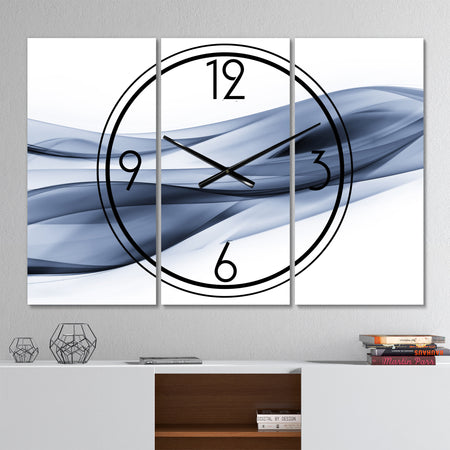 Glittering Light Blue Pattern - Modern 3 Panels Large Wall CLock