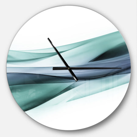 Fractal Lines Grey Blue - Oversized Modern Wall CLock