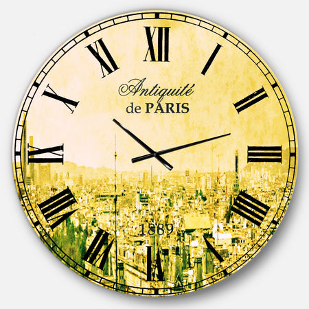 Paris Panorama with Scenic Sky - Skyline Wall CLock