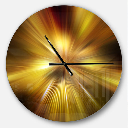Explosion of Golden Hue - Oversized Modern Wall CLock