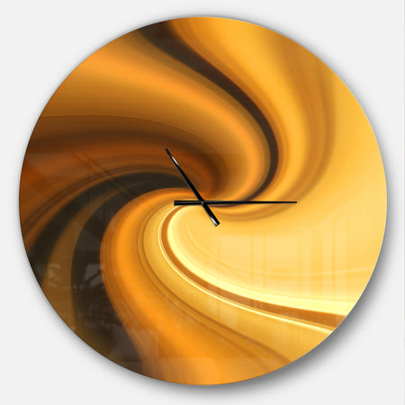 Brown Waves Curved Texture - Oversized Modern Wall CLock