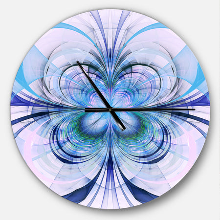 Turquoise Fractal Flower Pattern - Oversized Modern Wall CLock