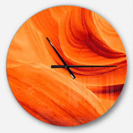 Orange Upper Antelope Canyon - Oversized Modern Wall CLock