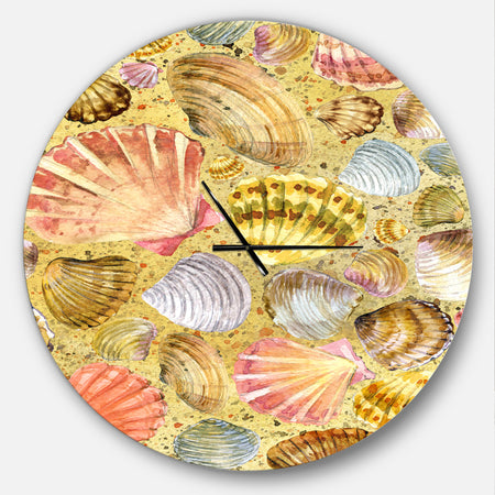 Seashell and Sea Sand - Oversized Coastal Wall CLock