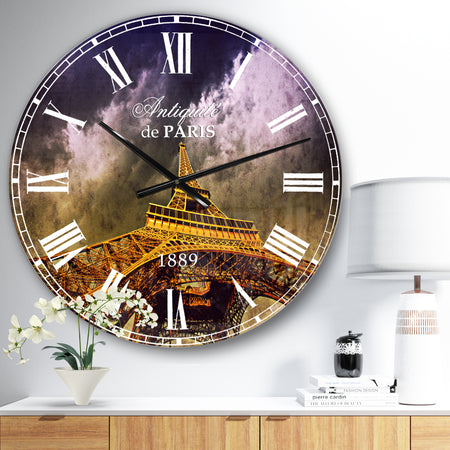 Paris Eiffel Towerand Gorgeous Sky - Photography Wall CLock