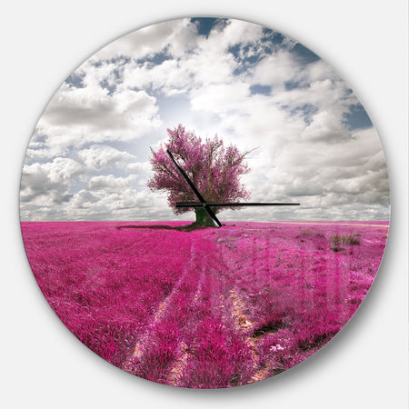 Purple Tree Dreamscape - Oversized Traditional Wall CLock