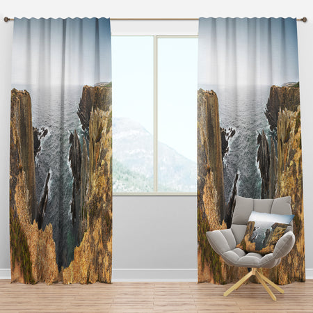 Rocky Bay Portugal Panorama - Beach Curtain Panels