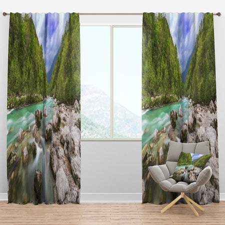 Slovenia Waterfall Panorama - Landscape Curtain Panels