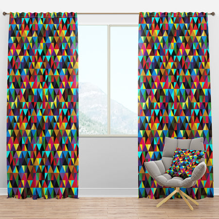 Seamless geometric pattern with triangles - Contemporary Curtain Panels