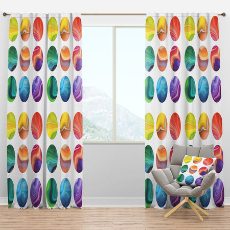 Abstract round labels set - Modern Curtain Panels
