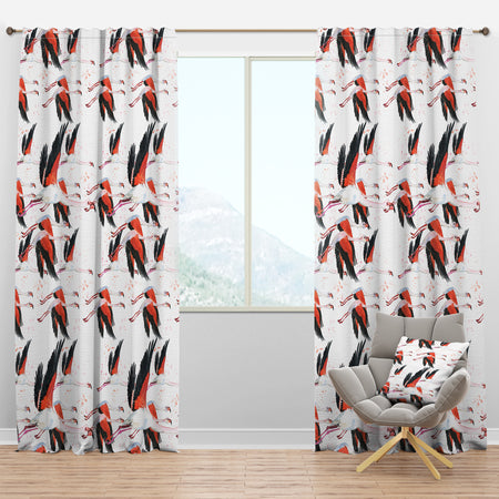Flamingo Watercolor tropical - Animals Curtain Panels