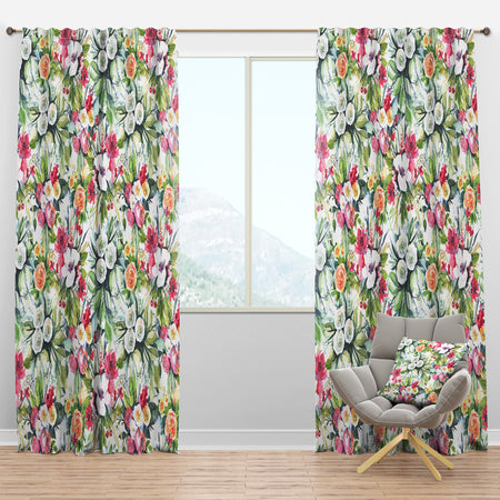 Abstract Floral Pattern - Floral Curtain Panels