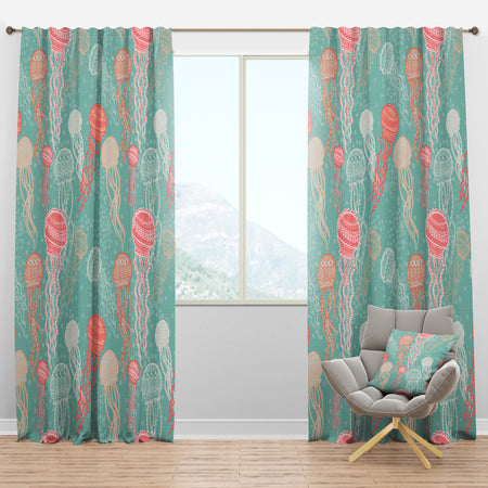 Jellyfish Pattern - Nautical & Coastal Curtain Panels