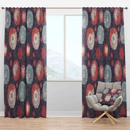 Pattern with Graphic Doodle Suns - Modern & Contemporary Curtain Panels