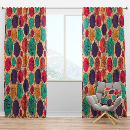 Flowers Motif Pattern - Modern & Contemporary Curtain Panels