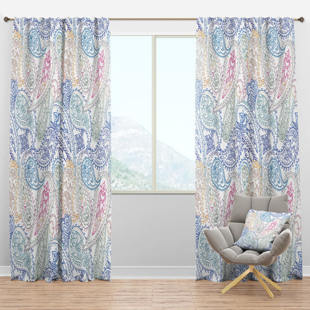 Indian Paisley Pattern - Bohemian & Eclectic Curtain Panels