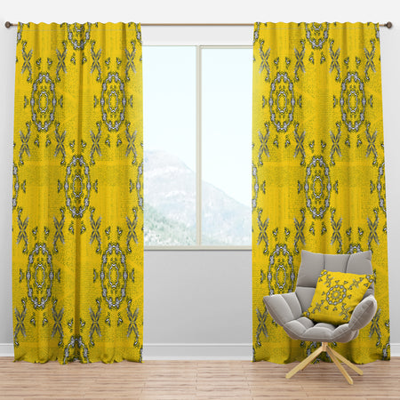 Indian Vintage Mandala Pattern - Bohemian & Eclectic Curtain Panels