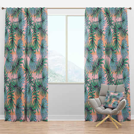 Summer Colorful Hawaiian Pattern with Tropical Plants - Tropical Curtain Panels