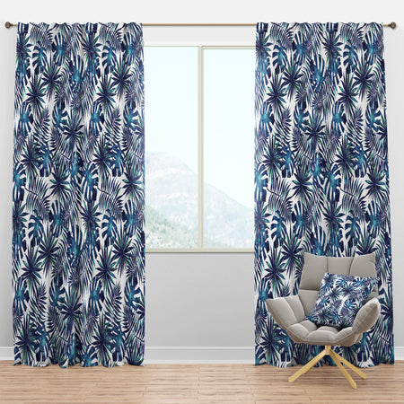 Leaves and Brunches of Tropical Plants - Tropical Curtain Panels