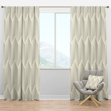 Zigzag Minimal Striped Design - Scandinavian Curtain Panels
