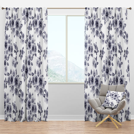 Vintage Style Flower Pattern - Modern & Contemporary Curtain Panels