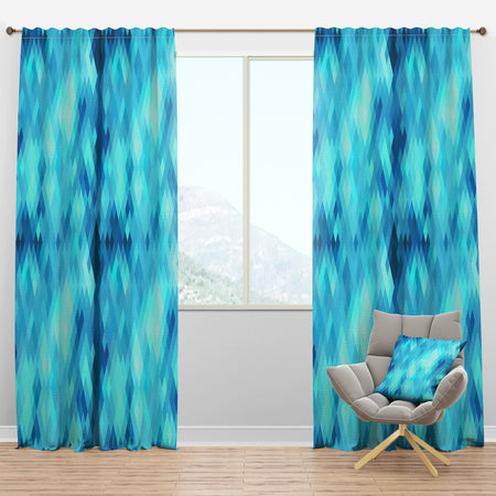 Abstract Geometric Pattern with Rhombus - Modern Curtain Panels