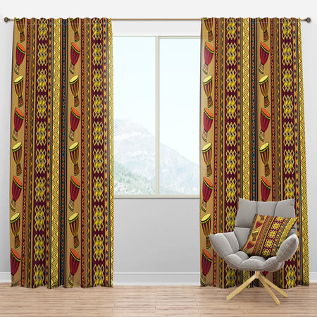 African Drum Beckground - Tropical Curtain Panels