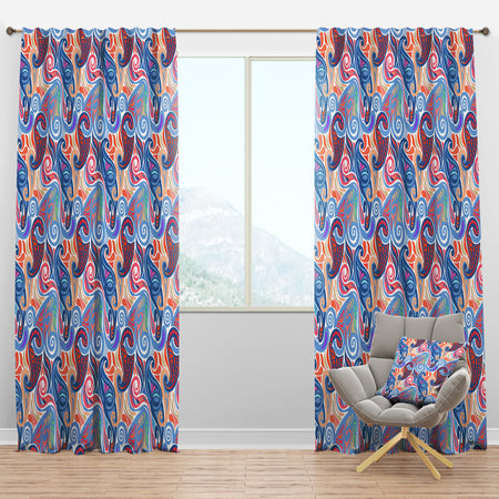 Colorful Abstract Paisley Pattern - Modern Curtain Panels