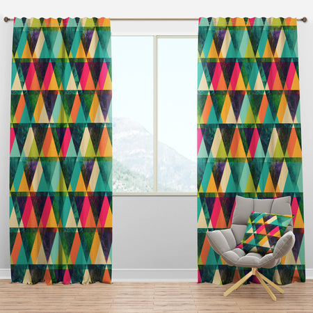 Watercolor Triangles Pattern - Modern Curtain Panels