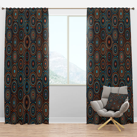 Ethnic Geometric Pattern - Bohemian & Eclectic Curtain Panels
